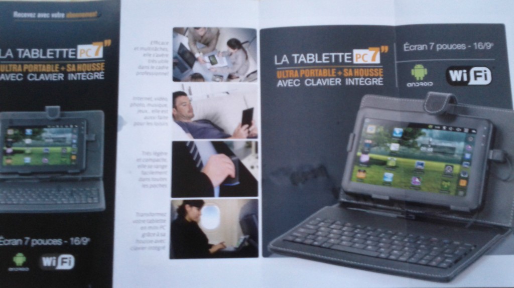 Une tablette Android 7 pouces vendue/offerte avec un abonnement à un